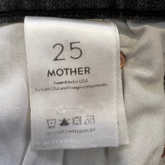 Mother The Dazzler Ankle Stargazing Jeans Dark Wash Mid Rise Straight Leg Sz 25 - Picture 4 of 10